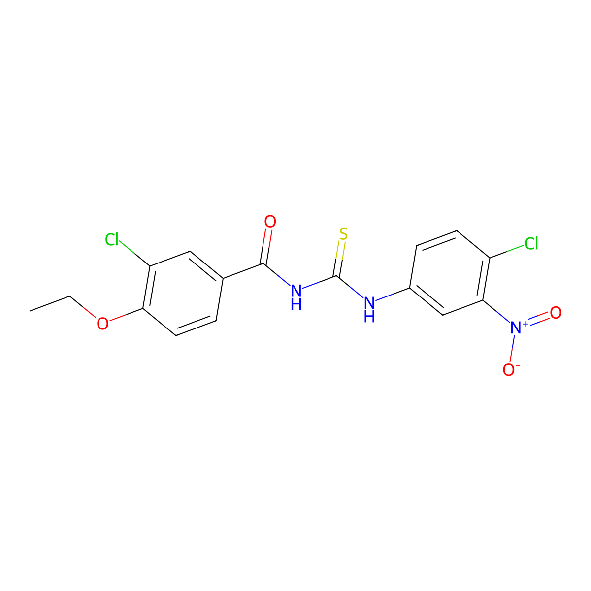 3-chloro-N-[(4-chloro-3-nitrophenyl)carbamothioyl]-4-ethoxybenzamide molecular structure, CAS 426222-65-3