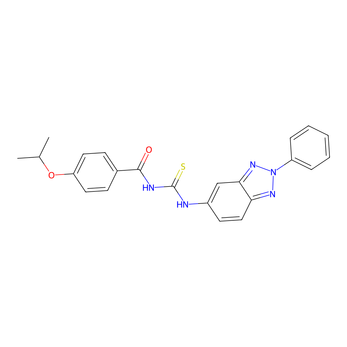 N-[(2-phenylbenzotriazol-5-yl)carbamothioyl]-4-propan-2-yloxybenzamide molecular structure, CAS 426222-66-4