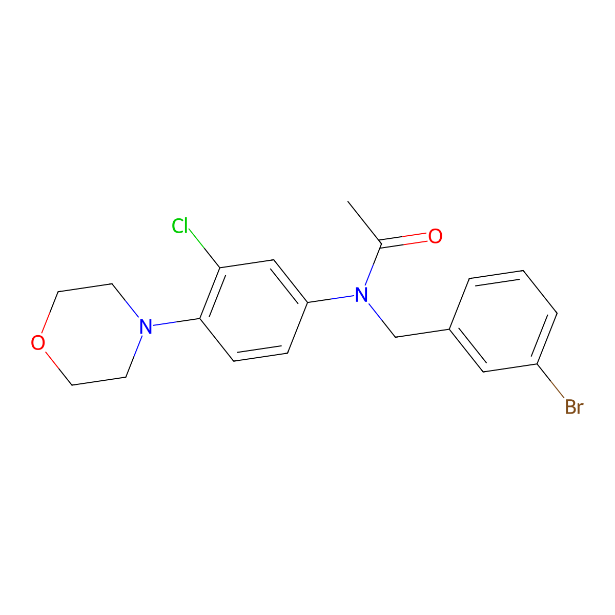 N-(3-bromobenzyl)-N-[3-chloro-4-(4-morpholinyl)phenyl]acetamide molecular structure, CAS 426222-73-3