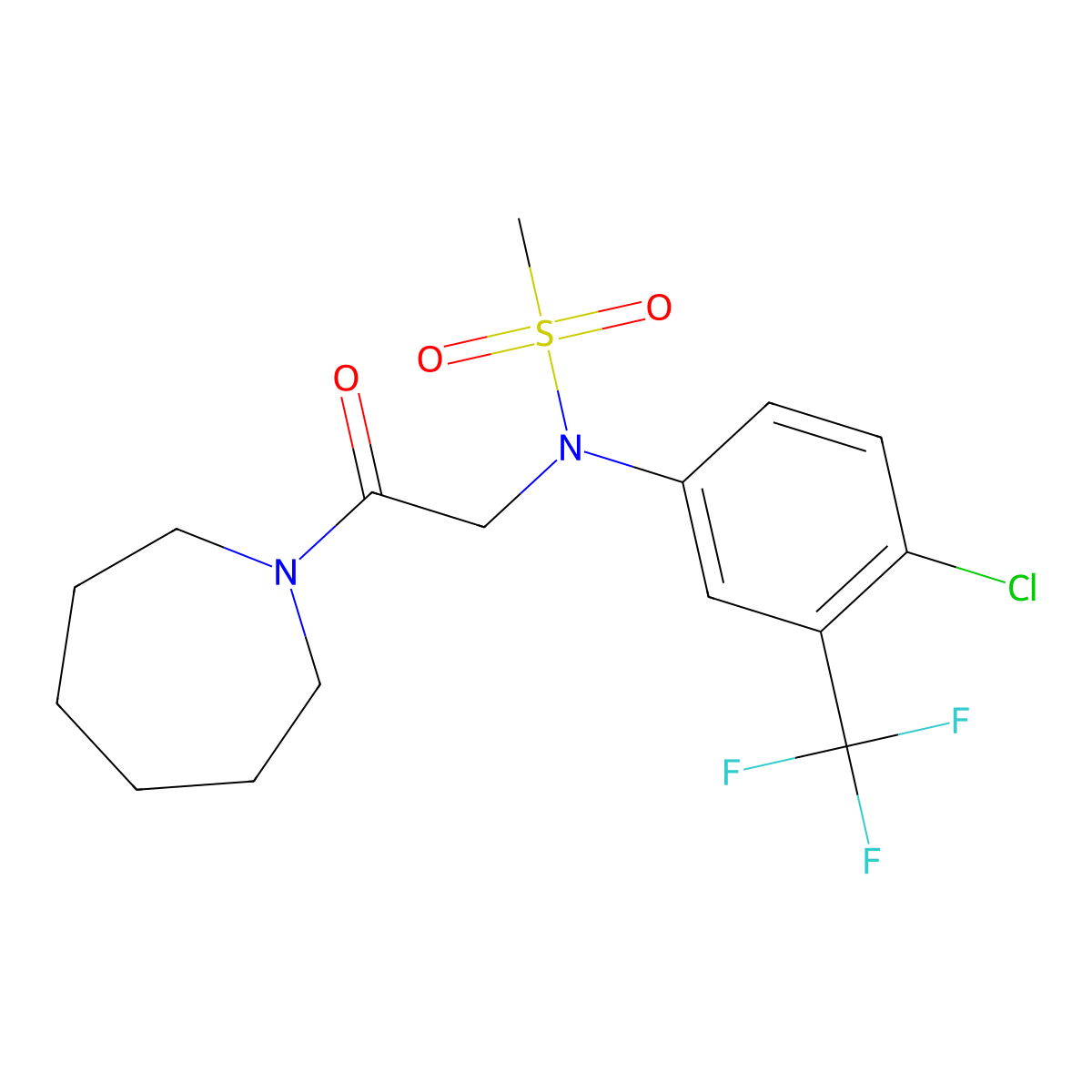 N-[2-(azepan-1-yl)-2-oxoethyl]-N-[4-chloro-3-(trifluoromethyl)phenyl]methanesulfonamide molecular structure, CAS 426222-94-8