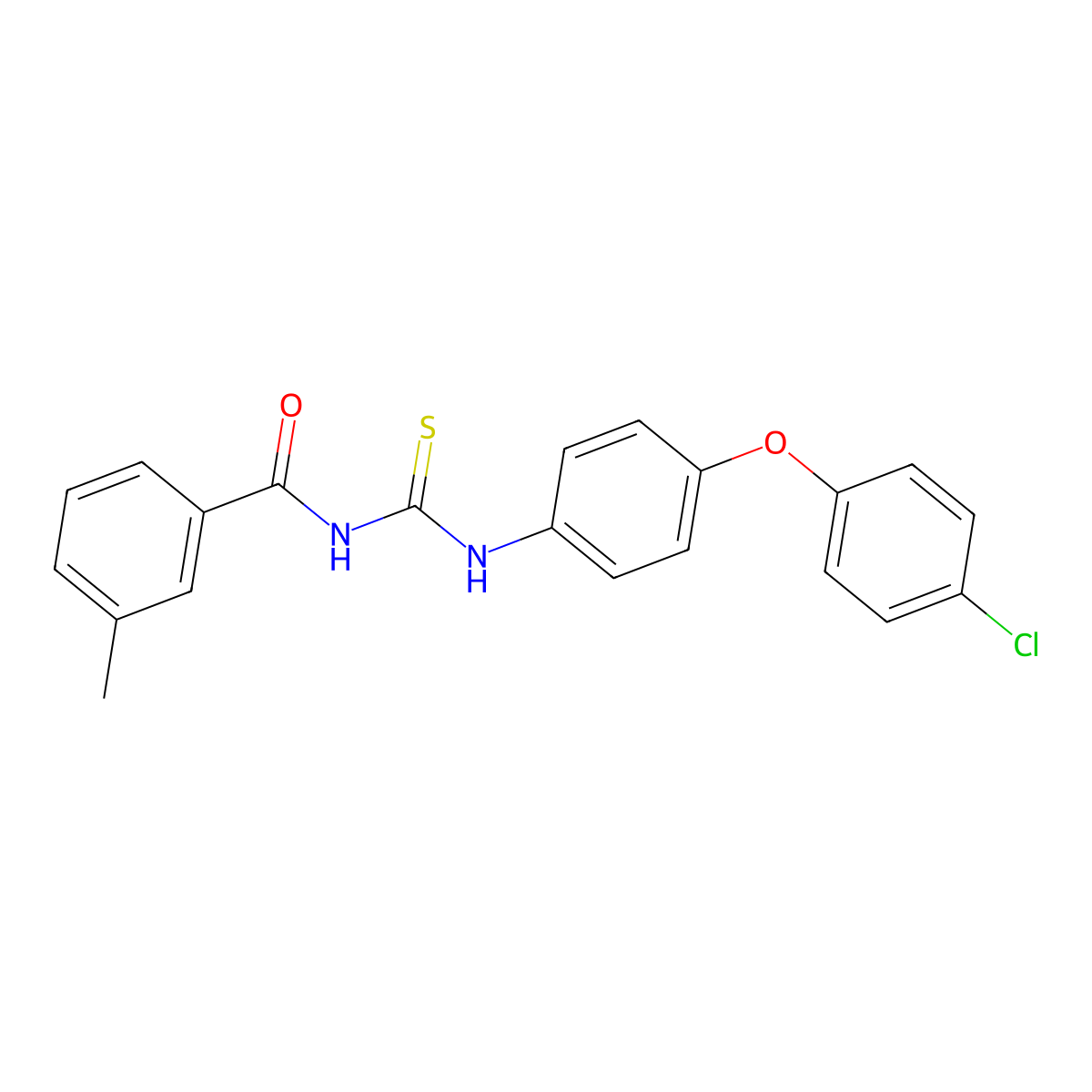 N-[[4-(4-chlorophenoxy)phenyl]carbamothioyl]-3-methylbenzamide molecular structure, CAS 426223-01-0