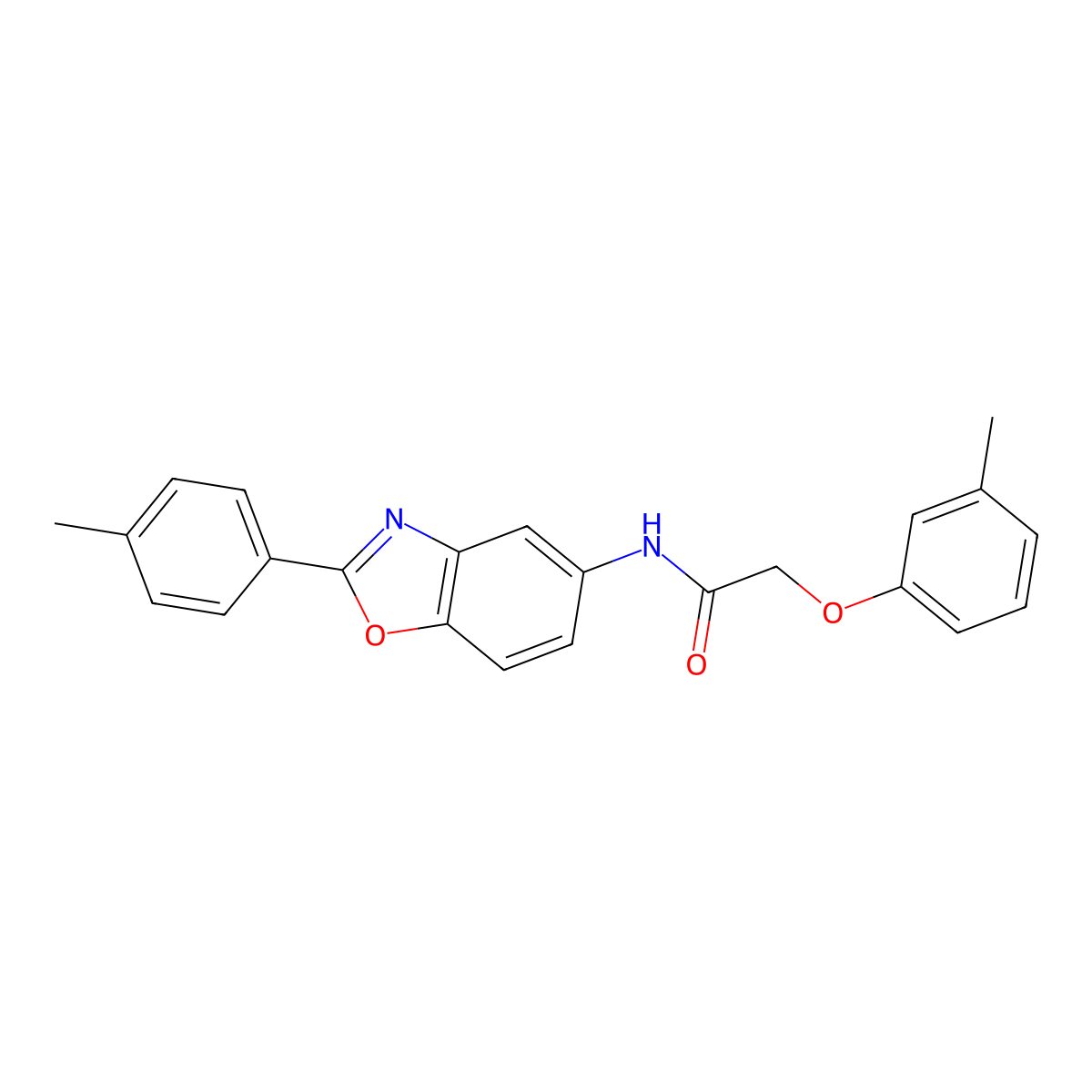 2-(3-methylphenoxy)-N-[2-(4-methylphenyl)-1,3-benzoxazol-5-yl]acetamide molecular structure, CAS 426223-05-4