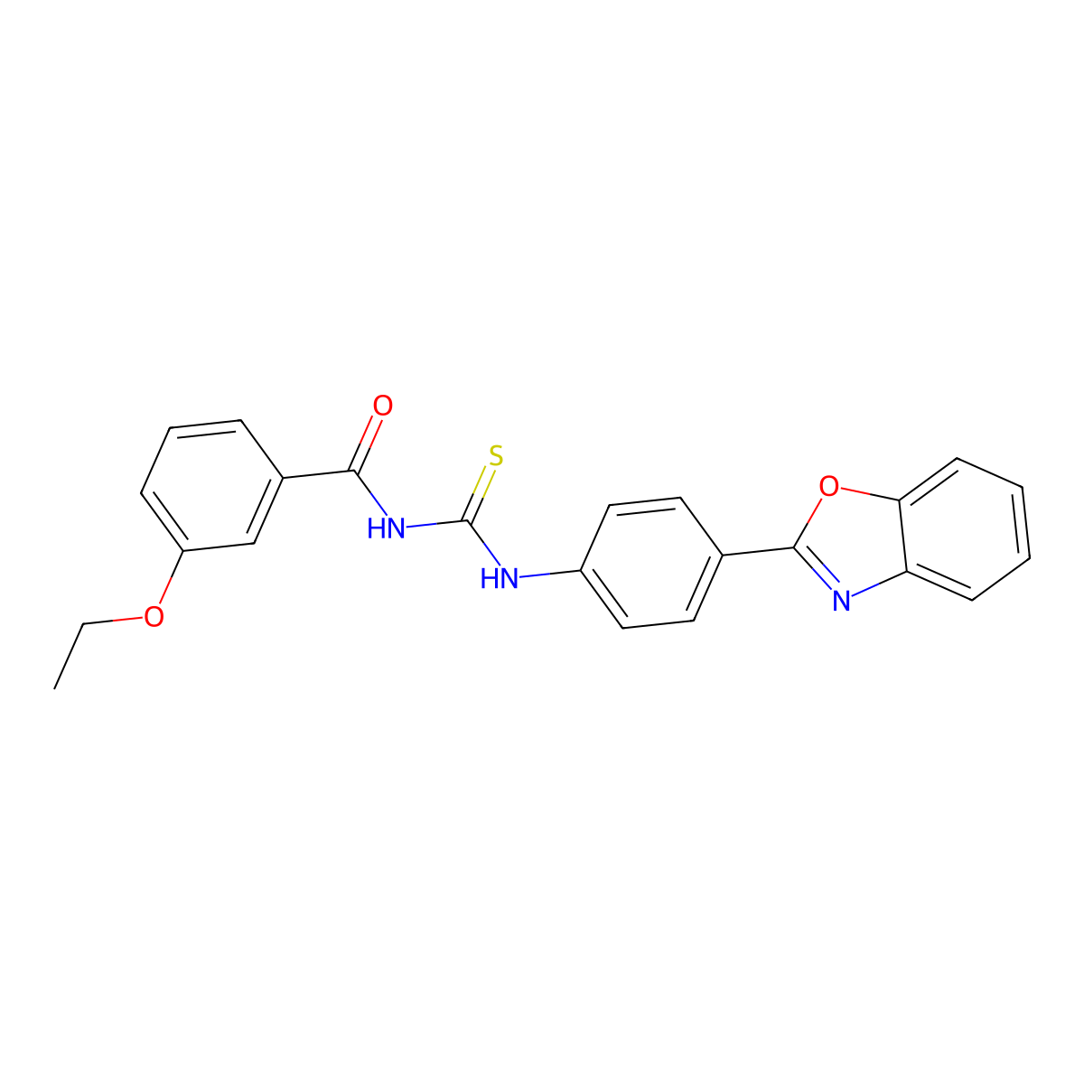 N-[[4-(1,3-benzoxazol-2-yl)phenyl]carbamothioyl]-3-ethoxybenzamide molecular structure, CAS 426223-18-9