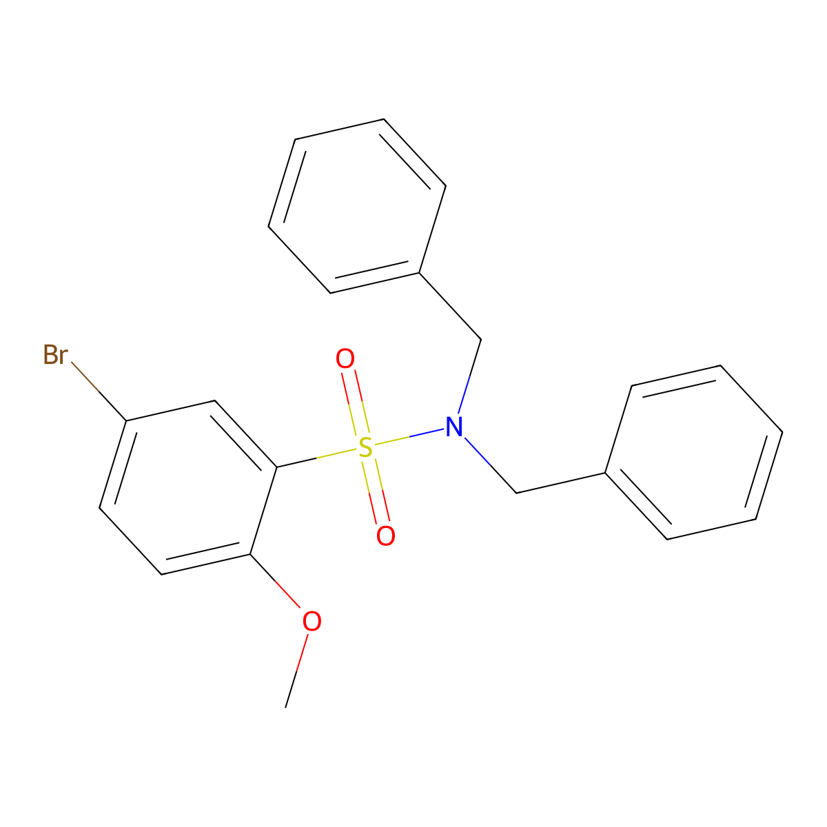 N,N-dibenzyl-5-bromo-2-methoxybenzenesulfonamide molecular structure, CAS 426223-22-5
