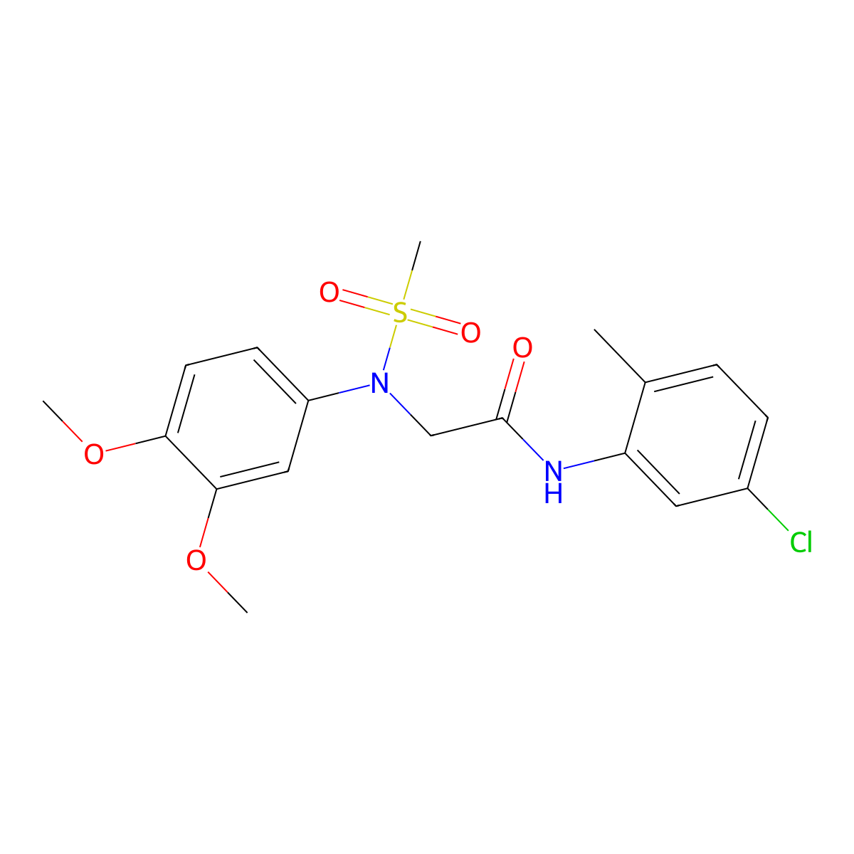 N-(5-chloro-2-methylphenyl)-2-[3,4-dimethoxy(methylsulfonyl)anilino]acetamide molecular structure, CAS 426223-31-6