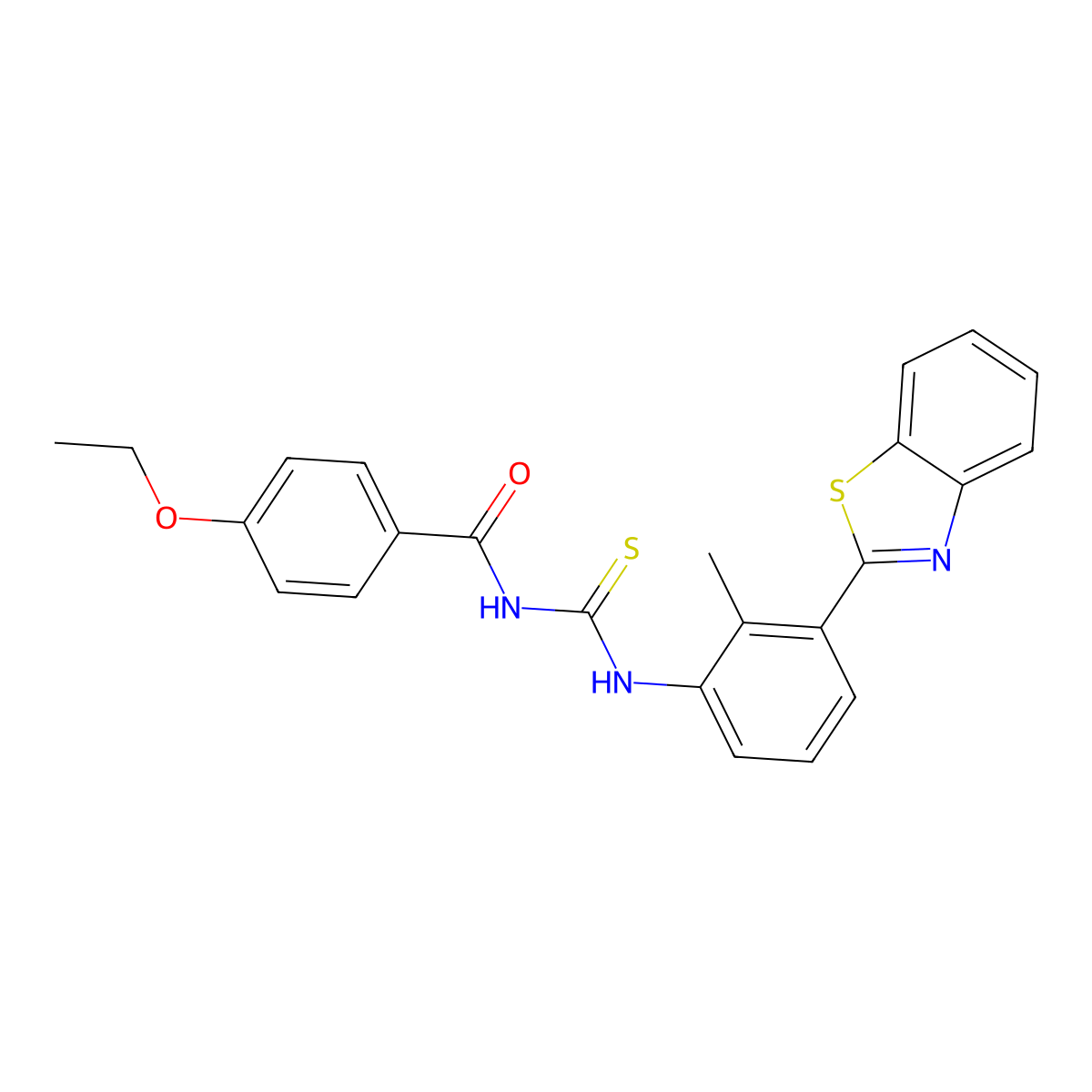 N-[[3-(1,3-benzothiazol-2-yl)-2-methylphenyl]carbamothioyl]-4-ethoxybenzamide molecular structure, CAS 426223-39-4
