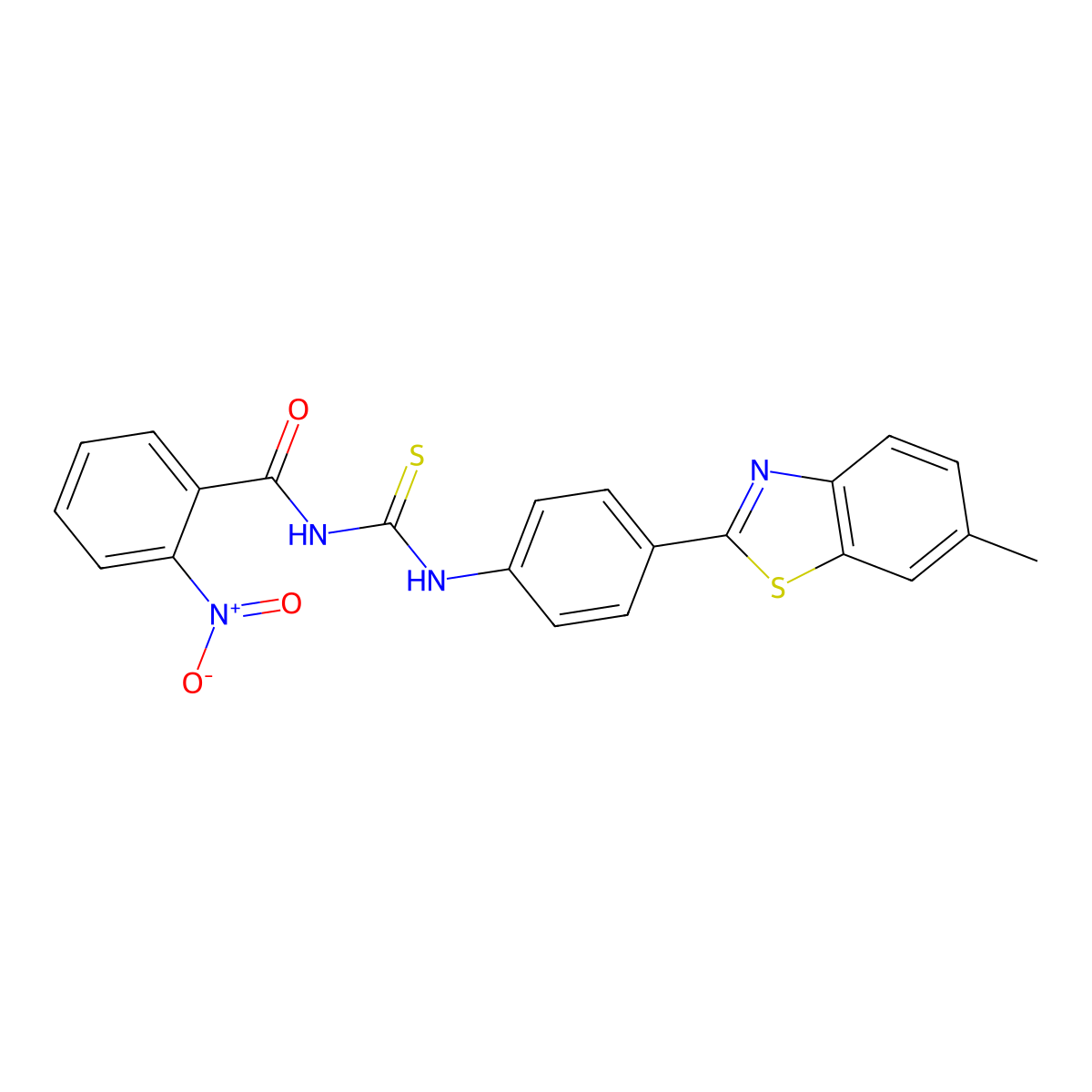 N-[[4-(6-methyl-1,3-benzothiazol-2-yl)phenyl]carbamothioyl]-2-nitrobenzamide molecular structure, CAS 426223-41-8