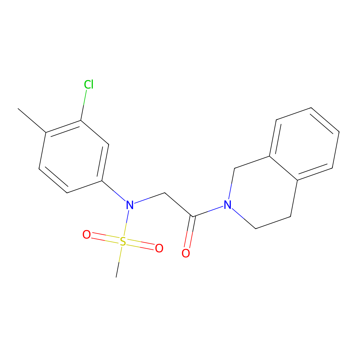 N-(3-chloro-4-methylphenyl)-N-[2-(3,4-dihydro-1H-isoquinolin-2-yl)-2-oxoethyl]methanesulfonamide molecular structure, CAS 426223-44-1