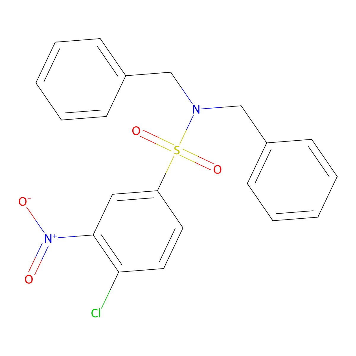 N,N-dibenzyl-4-chloro-3-nitrobenzenesulfonamide molecular structure, CAS 426223-67-8