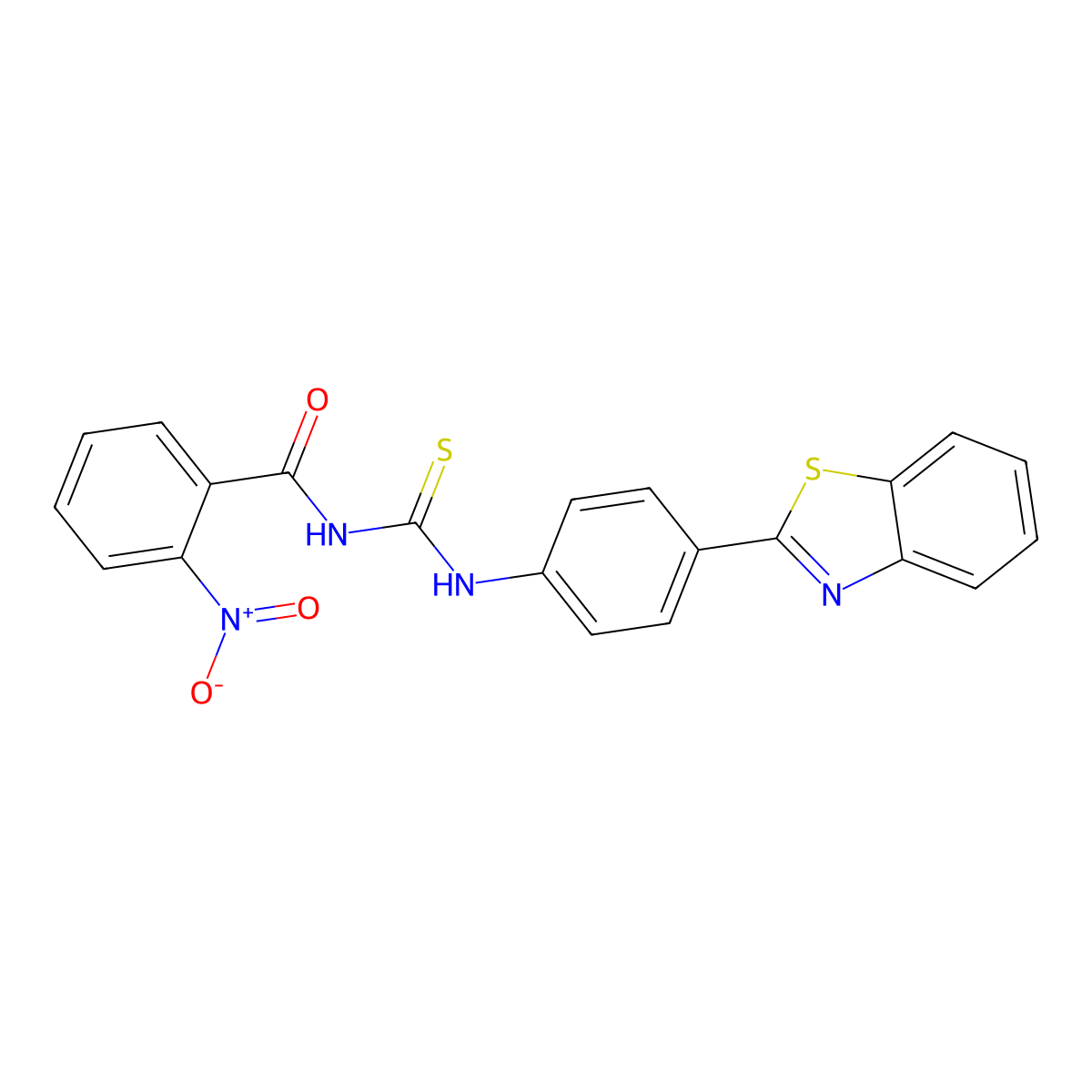 N-[[4-(1,3-benzothiazol-2-yl)phenyl]carbamothioyl]-2-nitrobenzamide molecular structure, CAS 426223-70-3