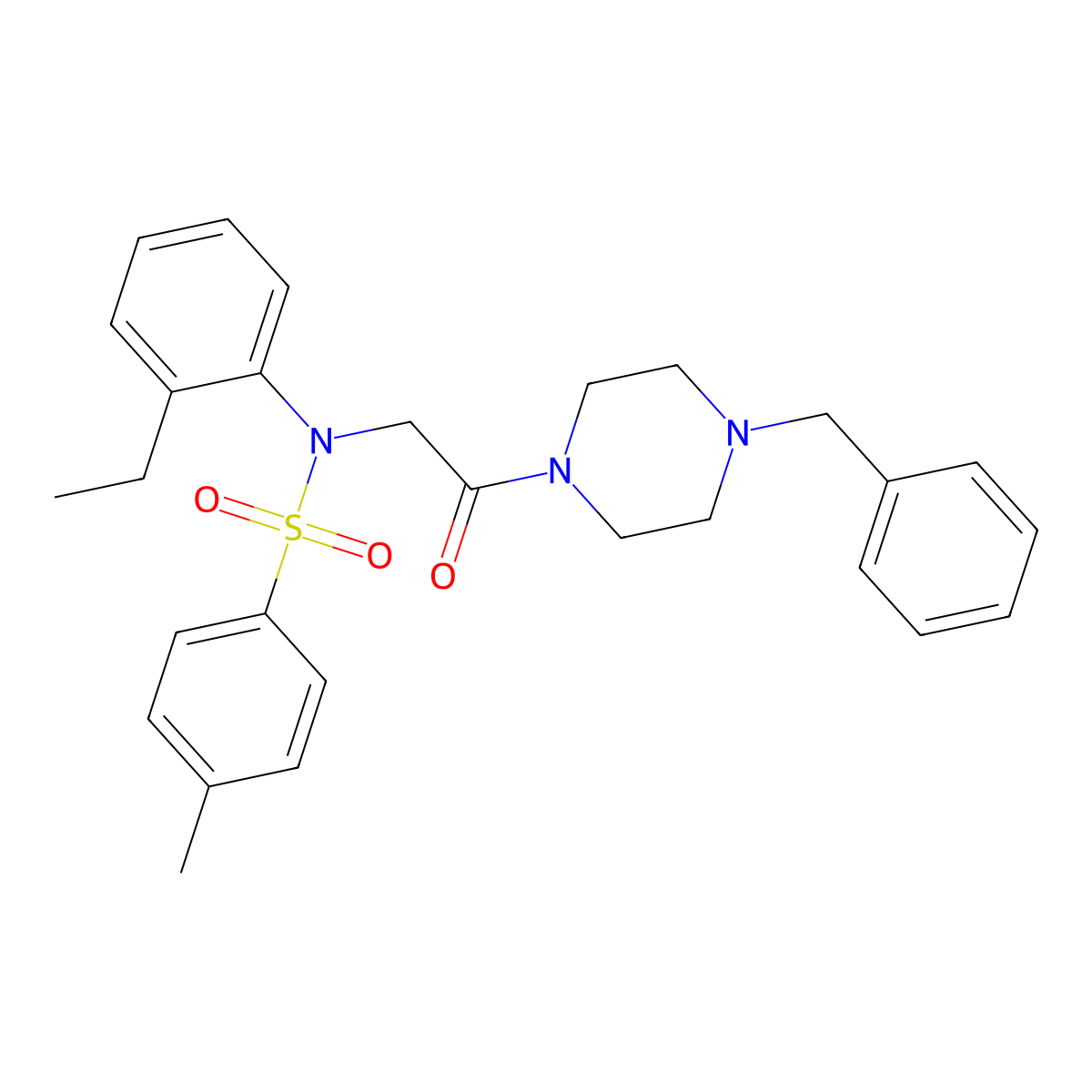 N-[2-(4-benzylpiperazin-1-yl)-2-oxoethyl]-N-(2-ethylphenyl)-4-methylbenzenesulfonamide molecular structure, CAS 426223-72-5