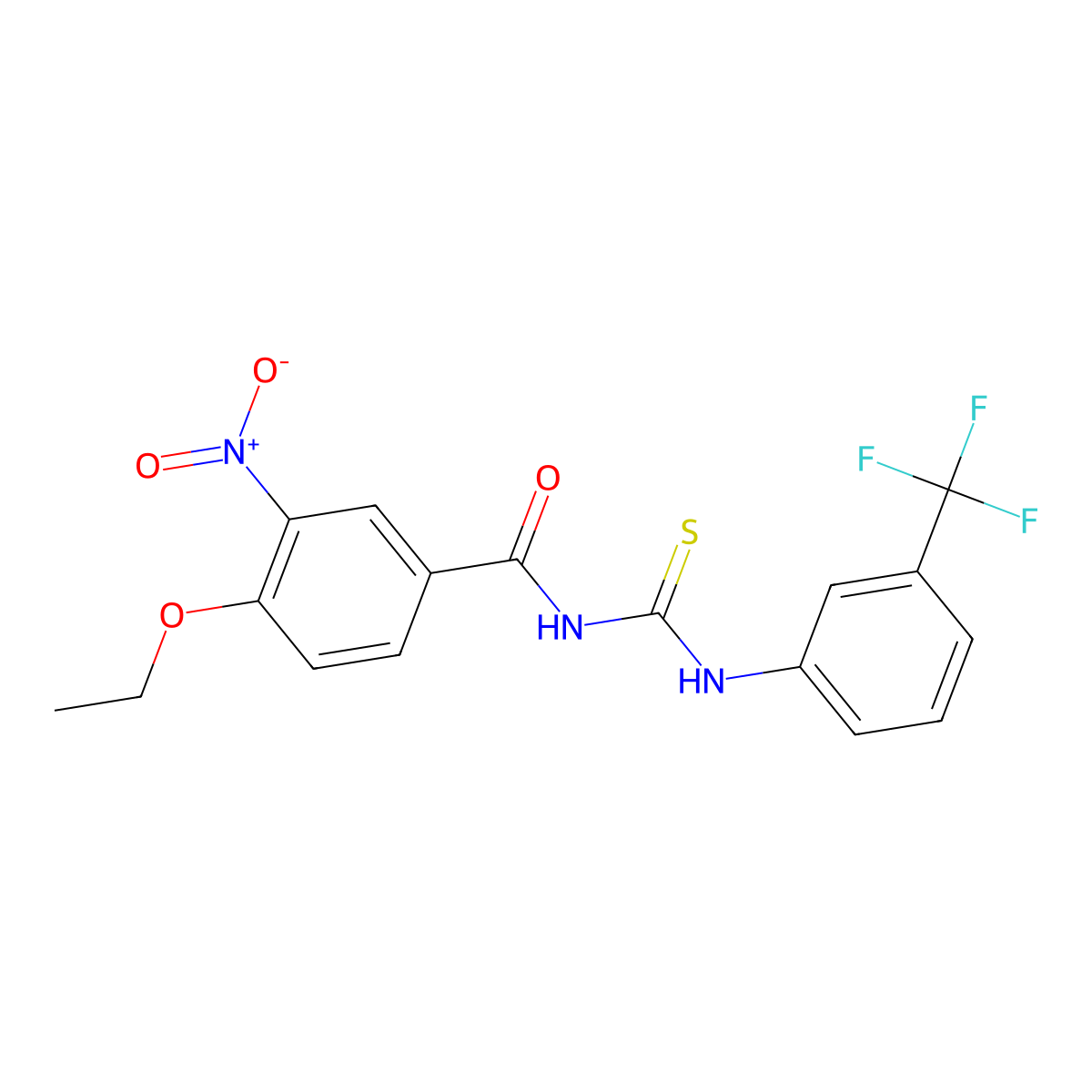 4-ethoxy-3-nitro-N-[[3-(trifluoromethyl)phenyl]carbamothioyl]benzamide molecular structure, CAS 426223-76-9
