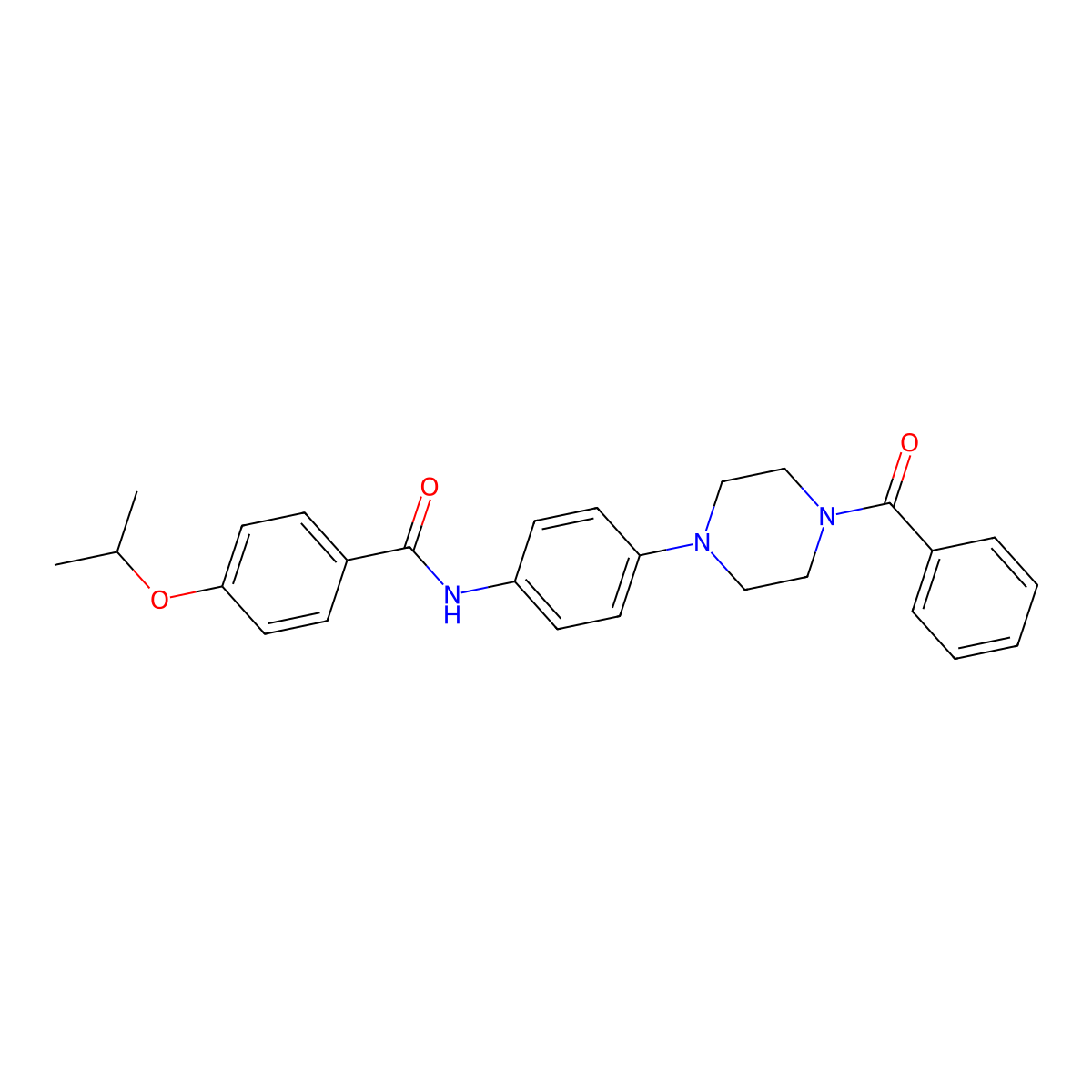 N-[4-(4-benzoylpiperazin-1-yl)phenyl]-4-propan-2-yloxybenzamide molecular structure, CAS 426224-13-7