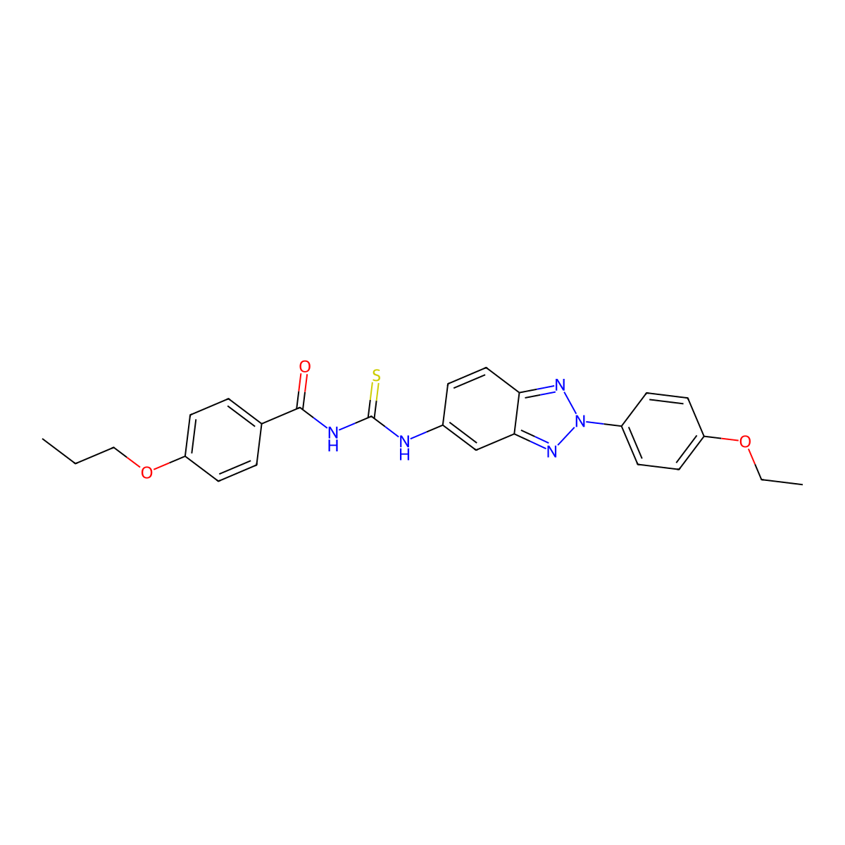 N-[[2-(4-ethoxyphenyl)benzotriazol-5-yl]carbamothioyl]-4-propoxybenzamide molecular structure, CAS 426224-15-9