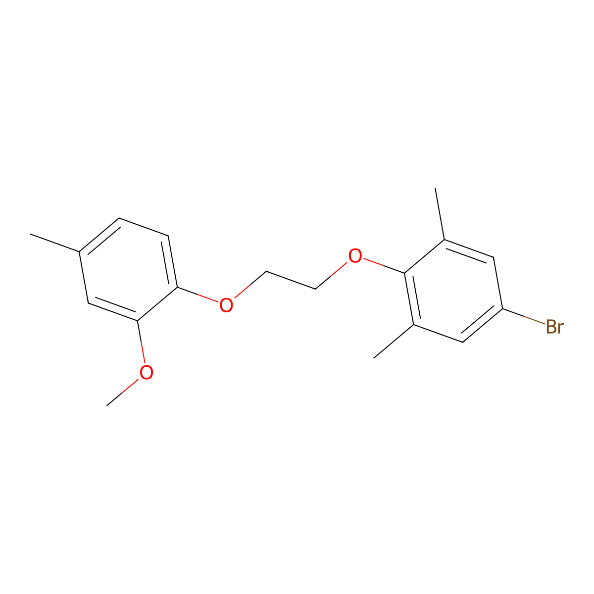 5-Bromo-2-[2-(2-methoxy-4-methylphenoxy)ethoxy]-1,3-dimethylbenzene molecular structure, CAS 426224-21-7