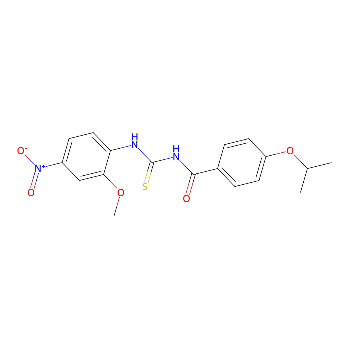 N-[(2-methoxy-4-nitrophenyl)carbamothioyl]-4-propan-2-yloxybenzamide molecular structure, CAS 426224-32-0