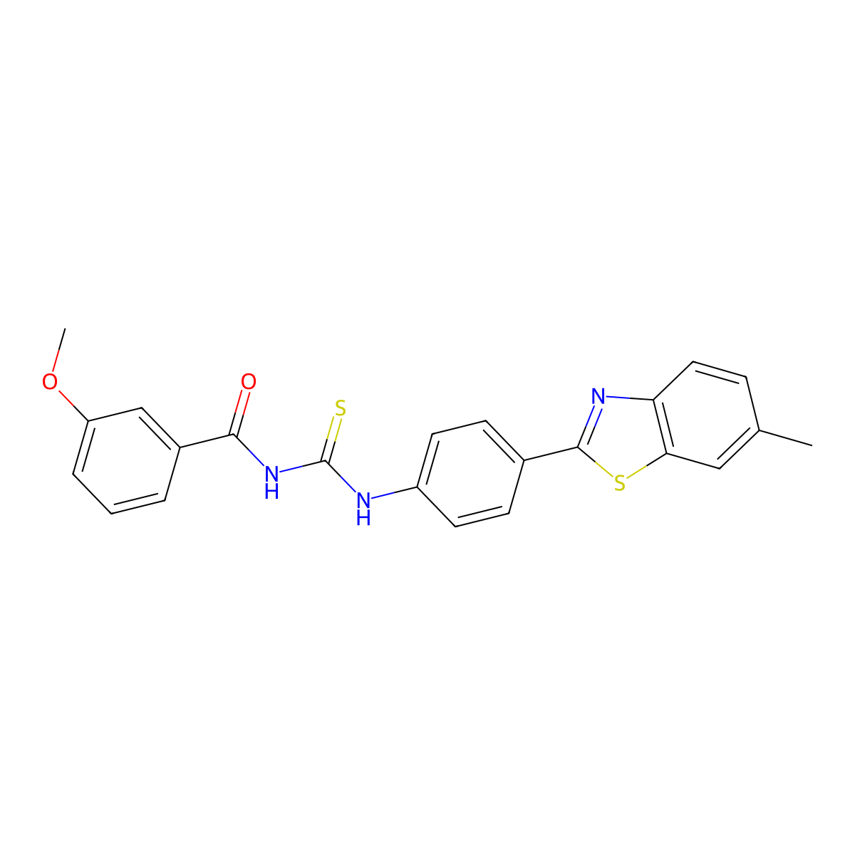 3-methoxy-N-[[4-(6-methyl-1,3-benzothiazol-2-yl)phenyl]carbamothioyl]benzamide molecular structure, CAS 426224-34-2