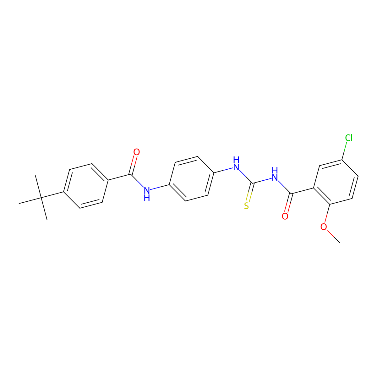 N-[[4-[(4-tert-butylbenzoyl)amino]phenyl]carbamothioyl]-5-chloro-2-methoxybenzamide molecular structure, CAS 426224-35-3