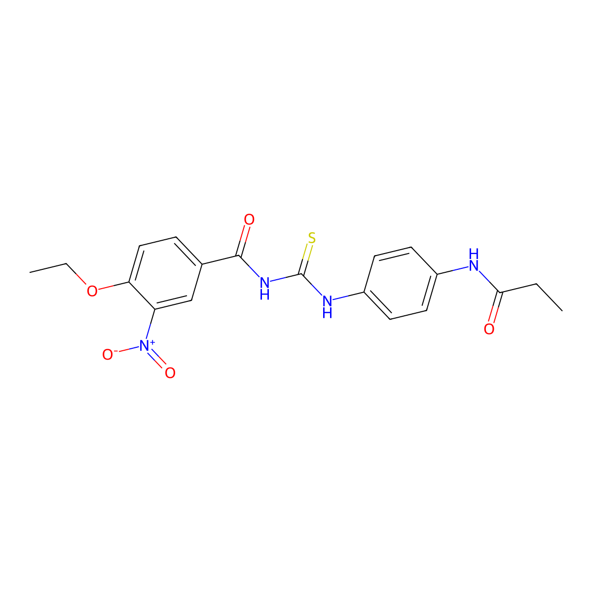 4-ethoxy-3-nitro-N-[[4-(propanoylamino)phenyl]carbamothioyl]benzamide molecular structure, CAS 426224-56-8