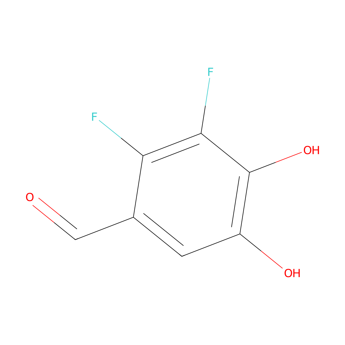 2,3-Difluoro-4,5-dihydroxybenzaldehyde molecular structure, CAS 426226-77-9