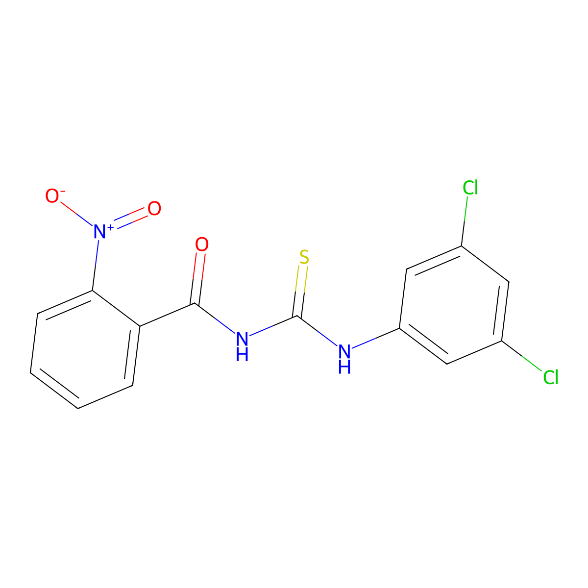 N-[(3,5-dichlorophenyl)carbamothioyl]-2-nitrobenzamide molecular structure, CAS 426226-83-7