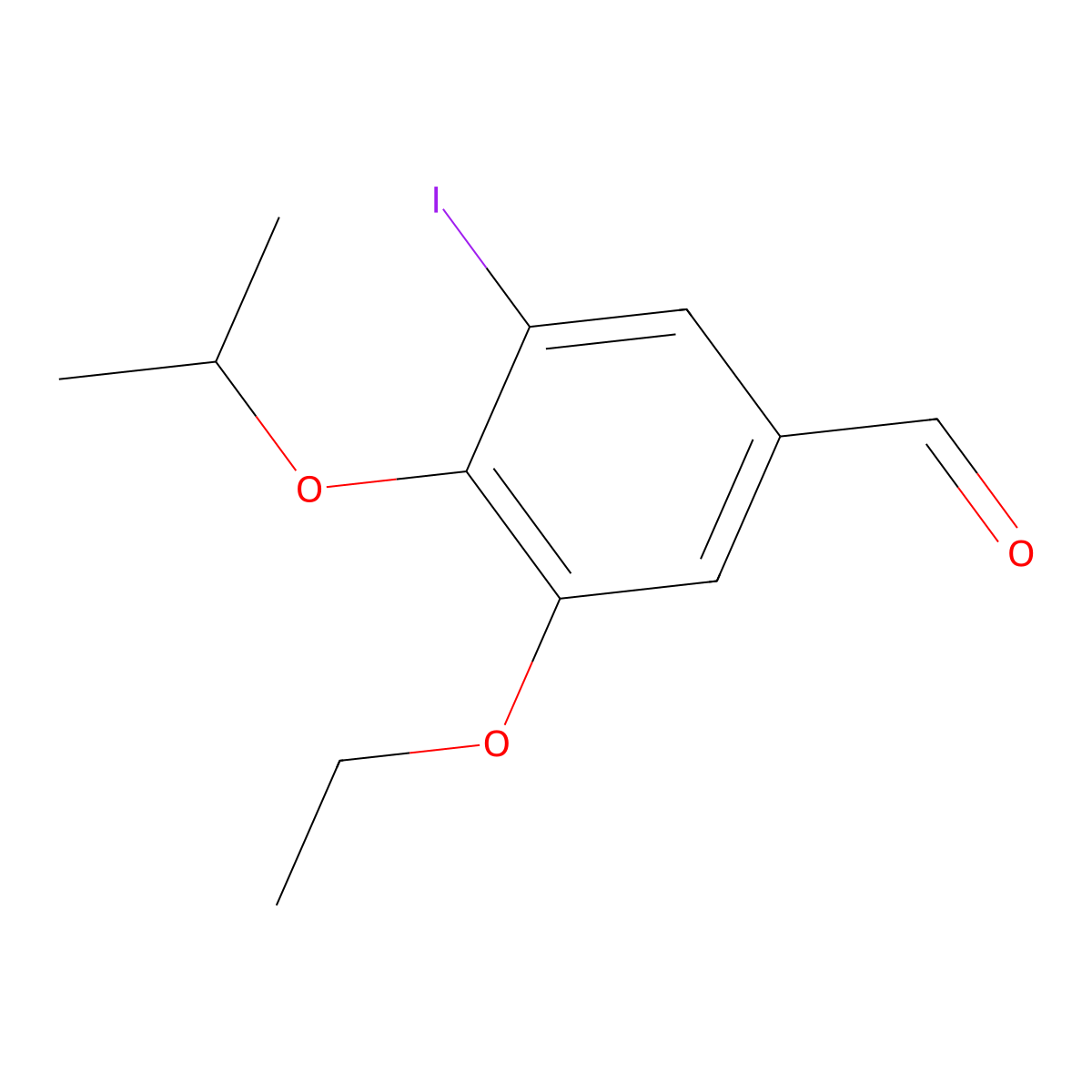 3-Ethoxy-5-iodo-4-isopropoxybenzaldehyde molecular structure, CAS 426226-94-0