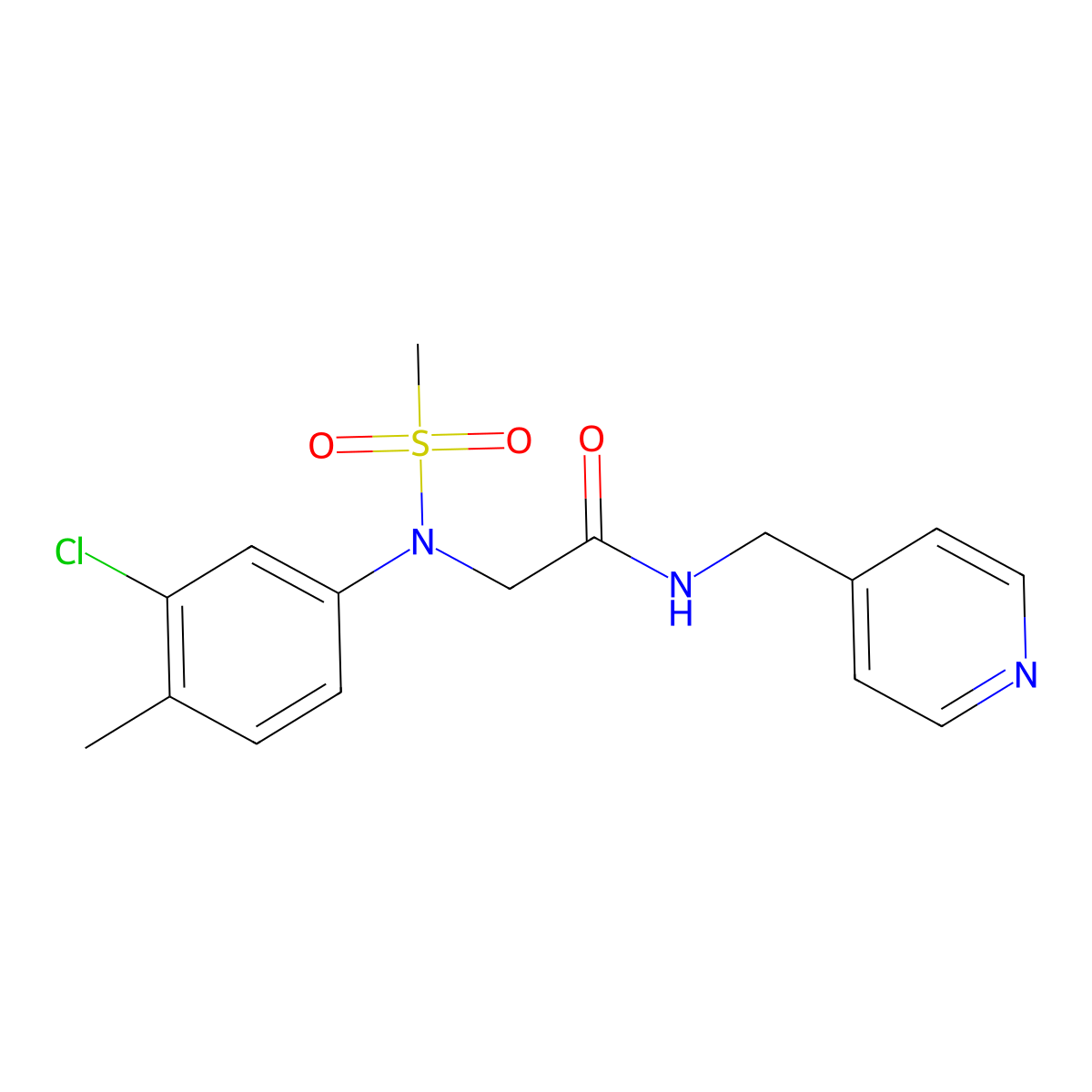 2-(3-chloro-4-methyl-N-methylsulfonylanilino)-N-(pyridin-4-ylmethyl)acetamide molecular structure, CAS 426227-04-5