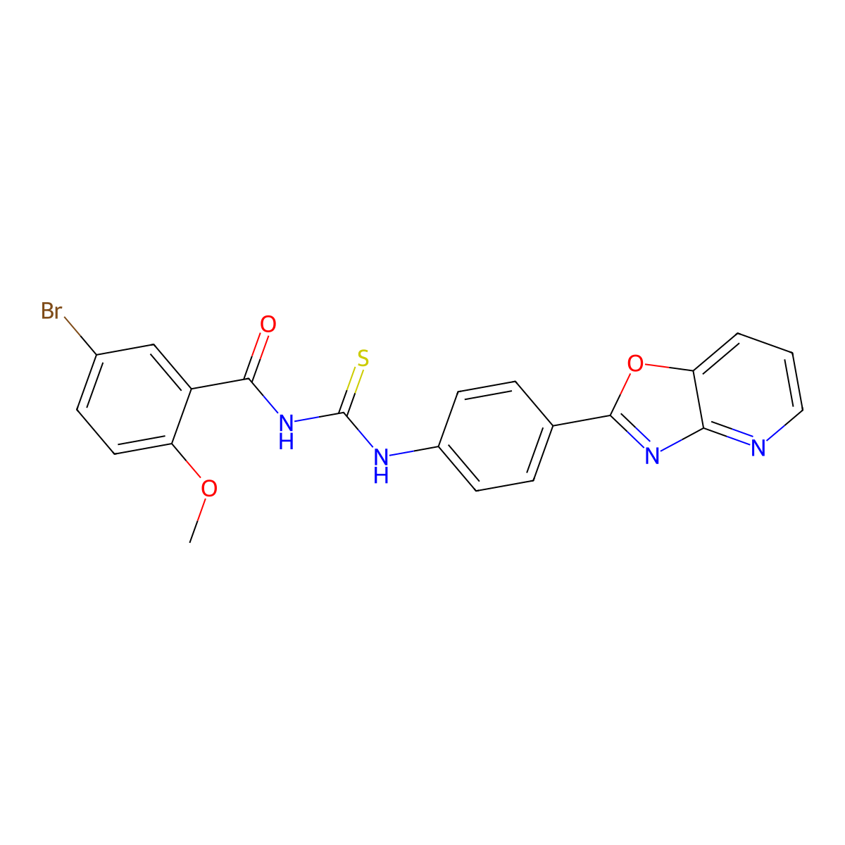 5-bromo-2-methoxy-N-[[4-([1,3]oxazolo[4,5-b]pyridin-2-yl)phenyl]carbamothioyl]benzamide molecular structure, CAS 426227-06-7