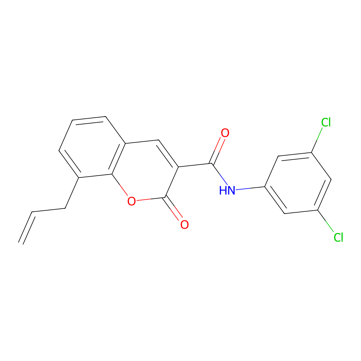 N-(3,5-dichlorophenyl)-2-oxo-8-(prop-2-en-1-yl)-2H-chromene-3-carboxamide molecular structure, CAS 426227-28-3