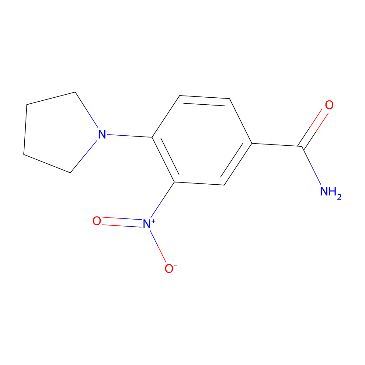 3-Nitro-4-(pyrrolidin-1-yl)benzamide molecular structure, CAS 426227-32-9