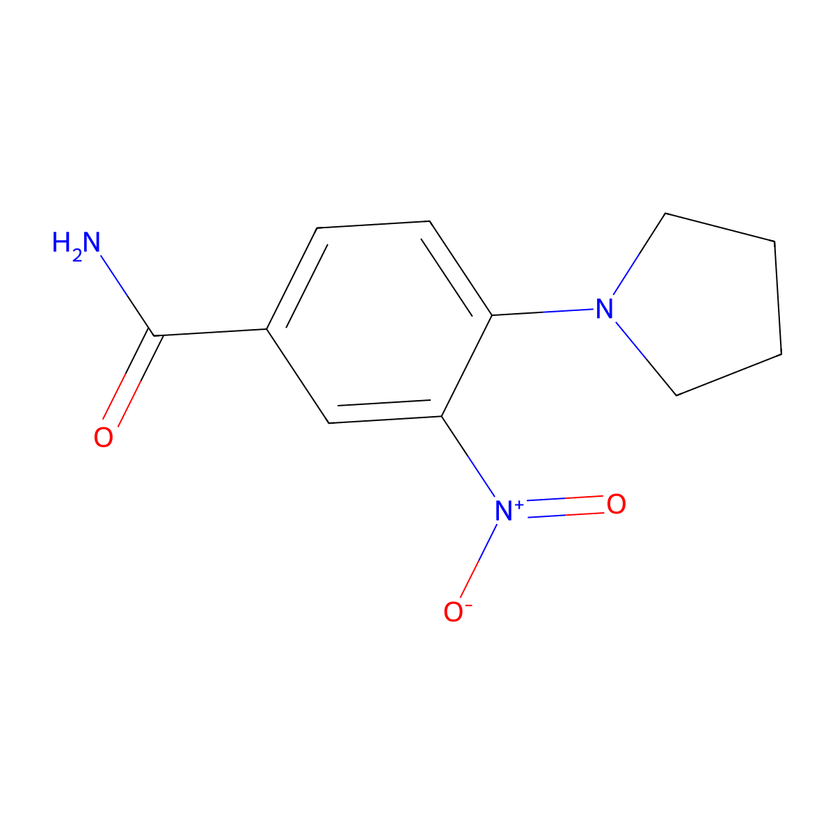 3-Nitro-4-(pyrrolidin-1-yl)benzamide molecular structure, CAS 426227-32-9