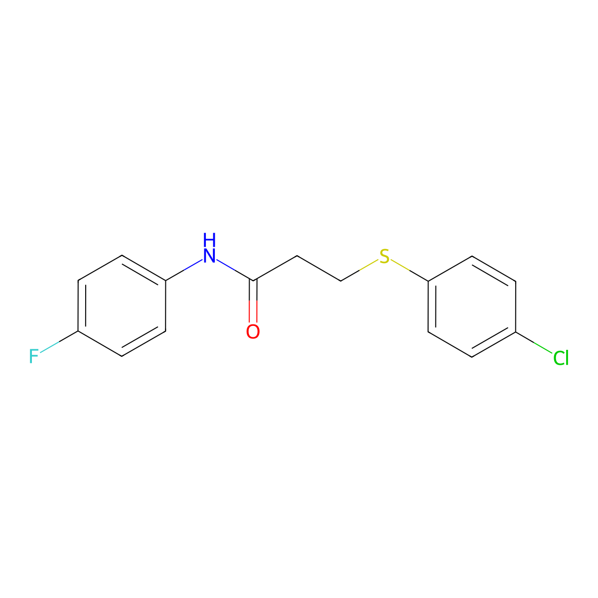 3-[(4-chlorophenyl)sulfanyl]-N-(4-fluorophenyl)propanamide molecular structure, CAS 426227-43-2