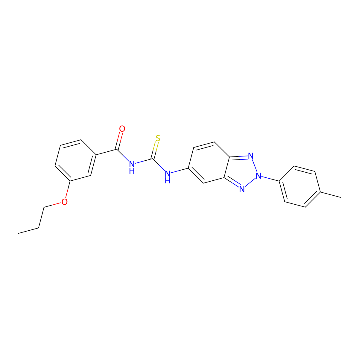 N-[[2-(4-methylphenyl)benzotriazol-5-yl]carbamothioyl]-3-propoxybenzamide molecular structure, CAS 426228-08-2