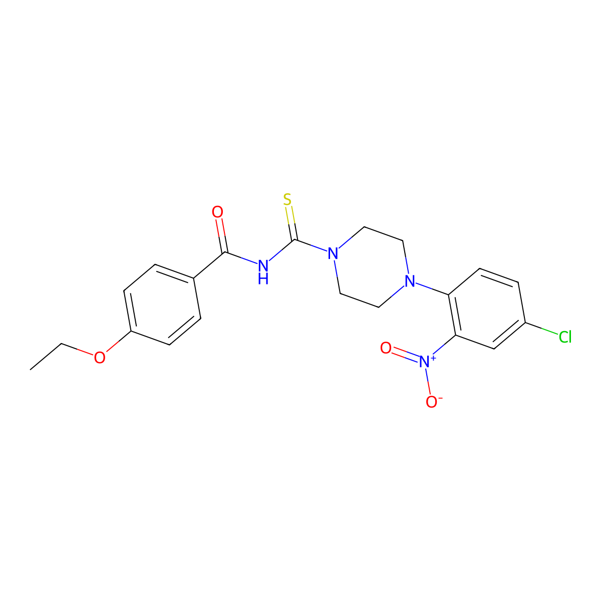 N-[4-(4-chloro-2-nitrophenyl)piperazine-1-carbothioyl]-4-ethoxybenzamide molecular structure, CAS 426228-16-2