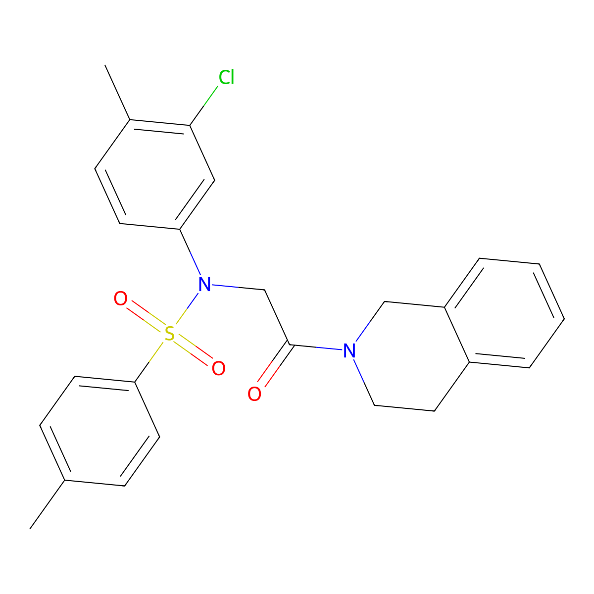 N-(3-chloro-4-methylphenyl)-N-[2-(3,4-dihydro-1H-isoquinolin-2-yl)-2-oxoethyl]-4-methylbenzenesulfonamide molecular structure, CAS 426228-20-8