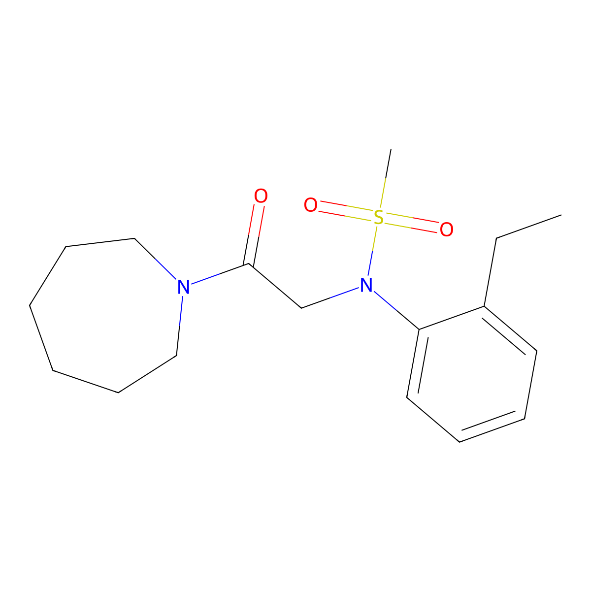 N-[2-(azepan-1-yl)-2-oxoethyl]-N-(2-ethylphenyl)methanesulfonamide molecular structure, CAS 426228-69-5