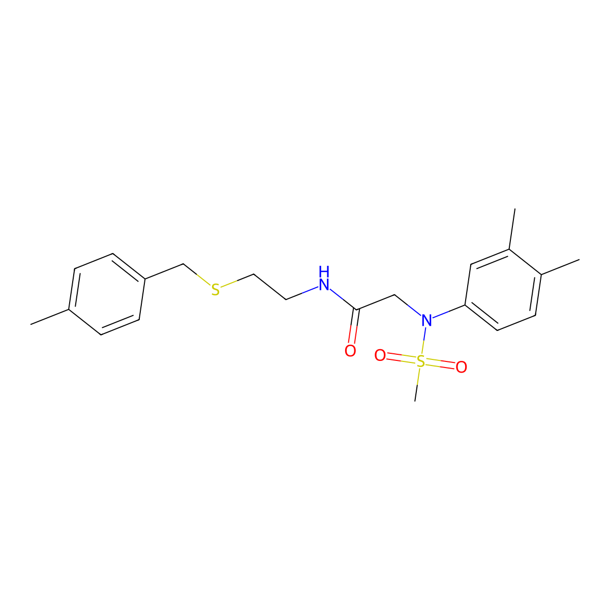 2-(3,4-dimethyl-N-methylsulfonylanilino)-N-[2-[(4-methylphenyl)methylsulfanyl]ethyl]acetamide molecular structure, CAS 426229-24-5