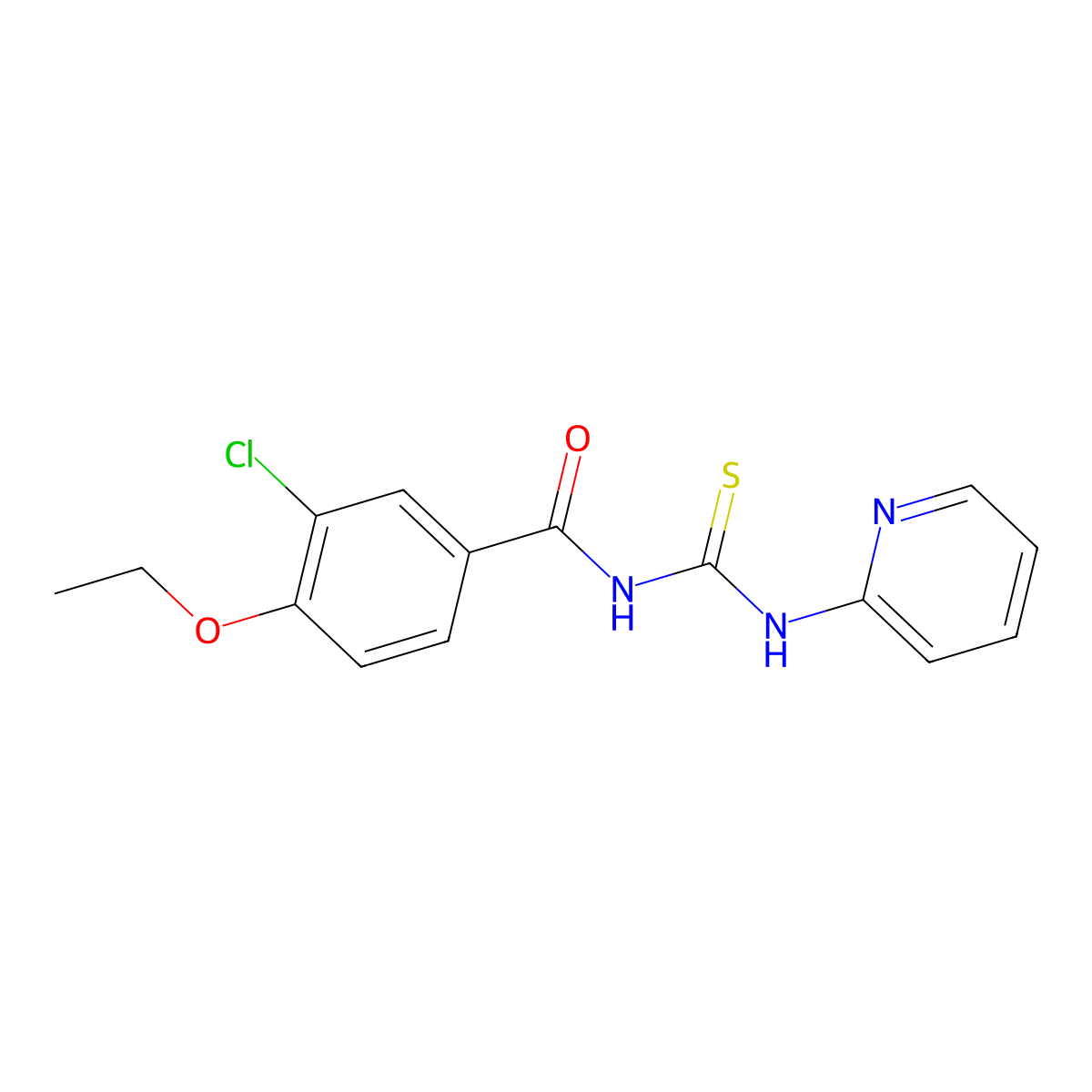 3-chloro-4-ethoxy-N-(pyridin-2-ylcarbamothioyl)benzamide molecular structure, CAS 426229-28-9