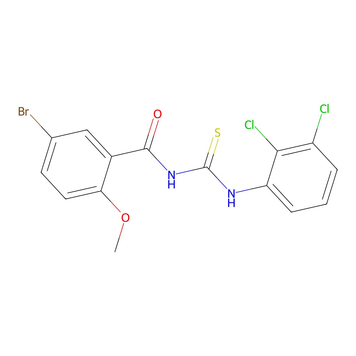 5-bromo-N-[(2,3-dichlorophenyl)carbamothioyl]-2-methoxybenzamide molecular structure, CAS 426229-49-4