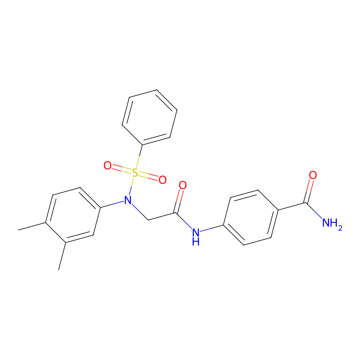 4-[[2-[N-(benzenesulfonyl)-3,4-dimethylanilino]acetyl]amino]benzamide molecular structure, CAS 426229-64-3