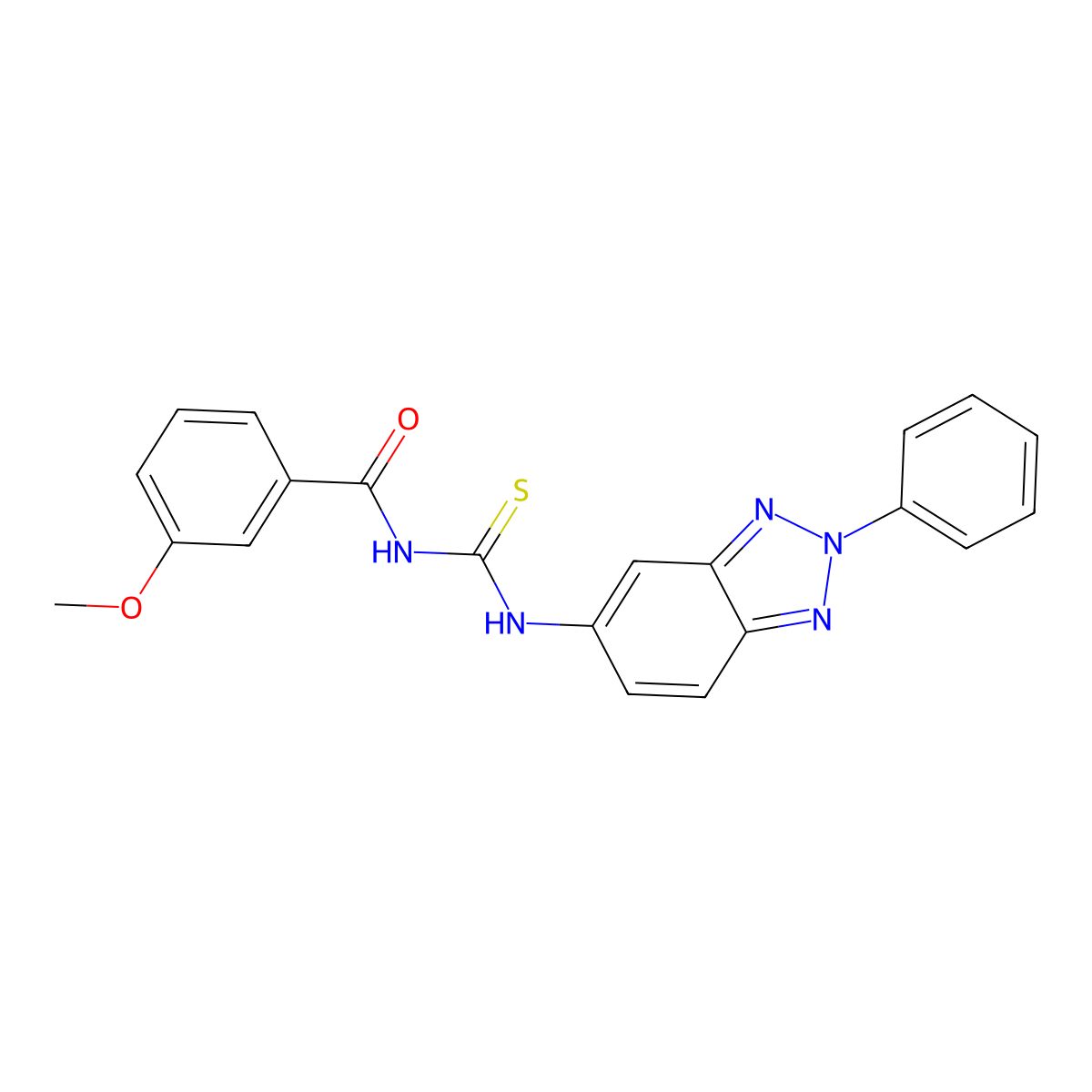 3-methoxy-N-[(2-phenylbenzotriazol-5-yl)carbamothioyl]benzamide molecular structure, CAS 426229-65-4