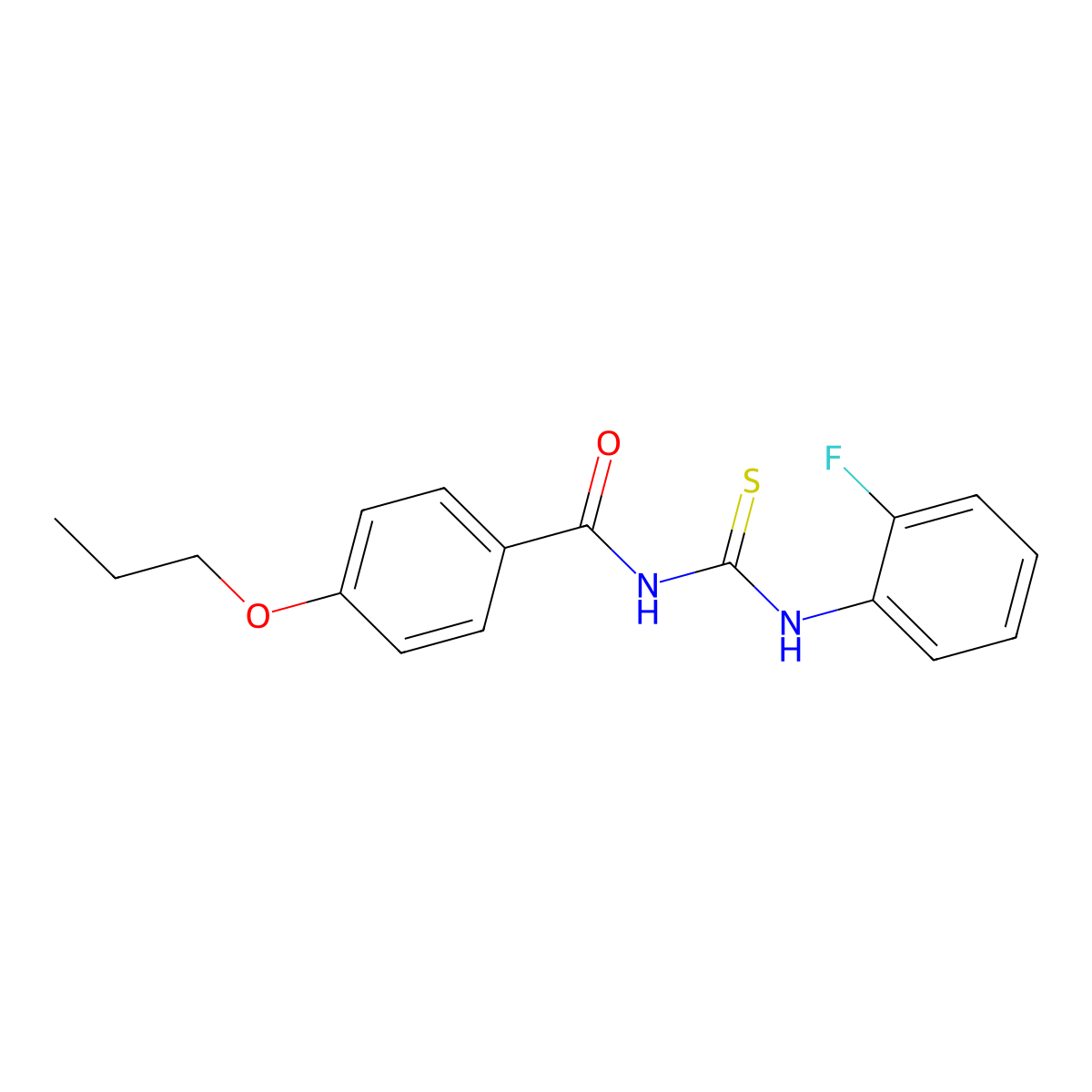 N-[(2-fluorophenyl)carbamothioyl]-4-propoxybenzamide molecular structure, CAS 426229-68-7