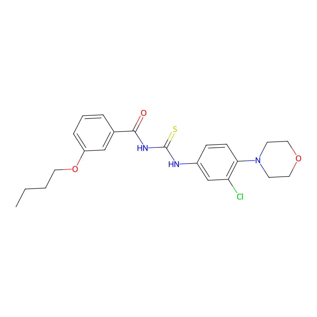 3-butoxy-N-[(3-chloro-4-morpholin-4-ylphenyl)carbamothioyl]benzamide molecular structure, CAS 426229-83-6