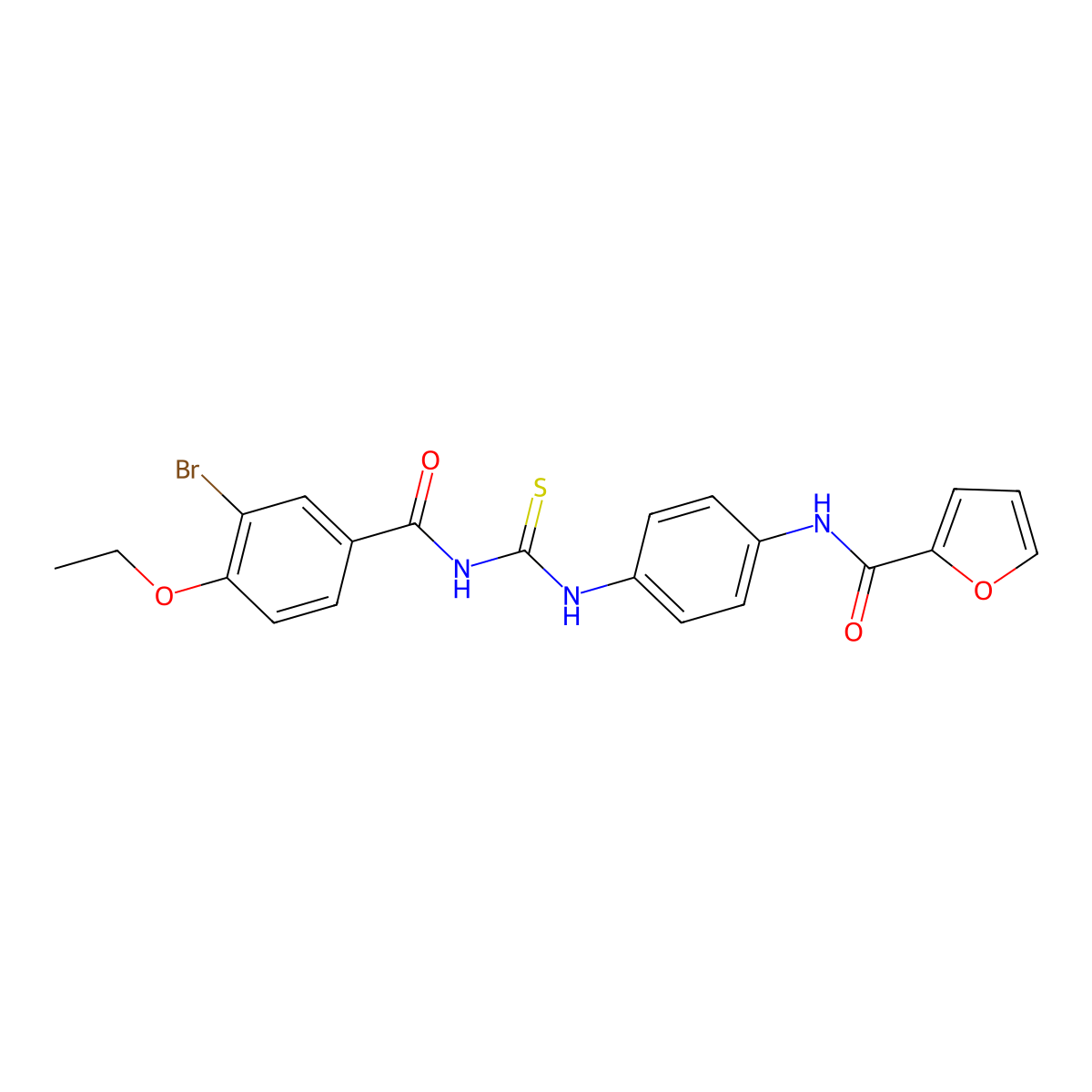 N-[4-[(3-bromo-4-ethoxybenzoyl)carbamothioylamino]phenyl]furan-2-carboxamide molecular structure, CAS 426229-91-6