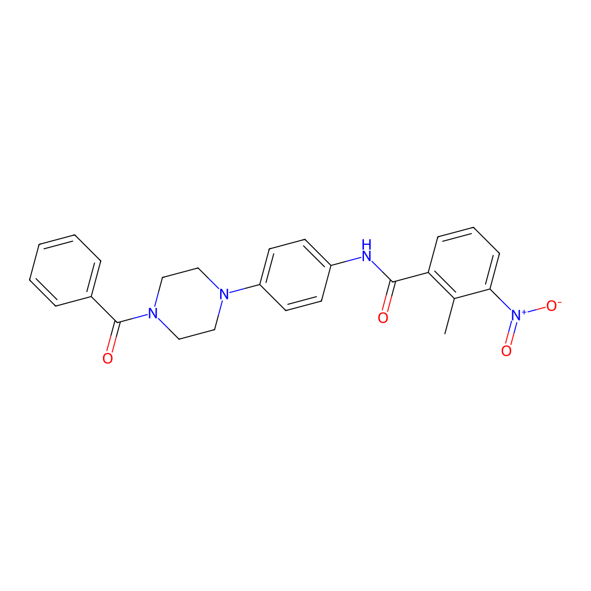 N-[4-(4-benzoylpiperazin-1-yl)phenyl]-2-methyl-3-nitrobenzamide molecular structure, CAS 426229-95-0