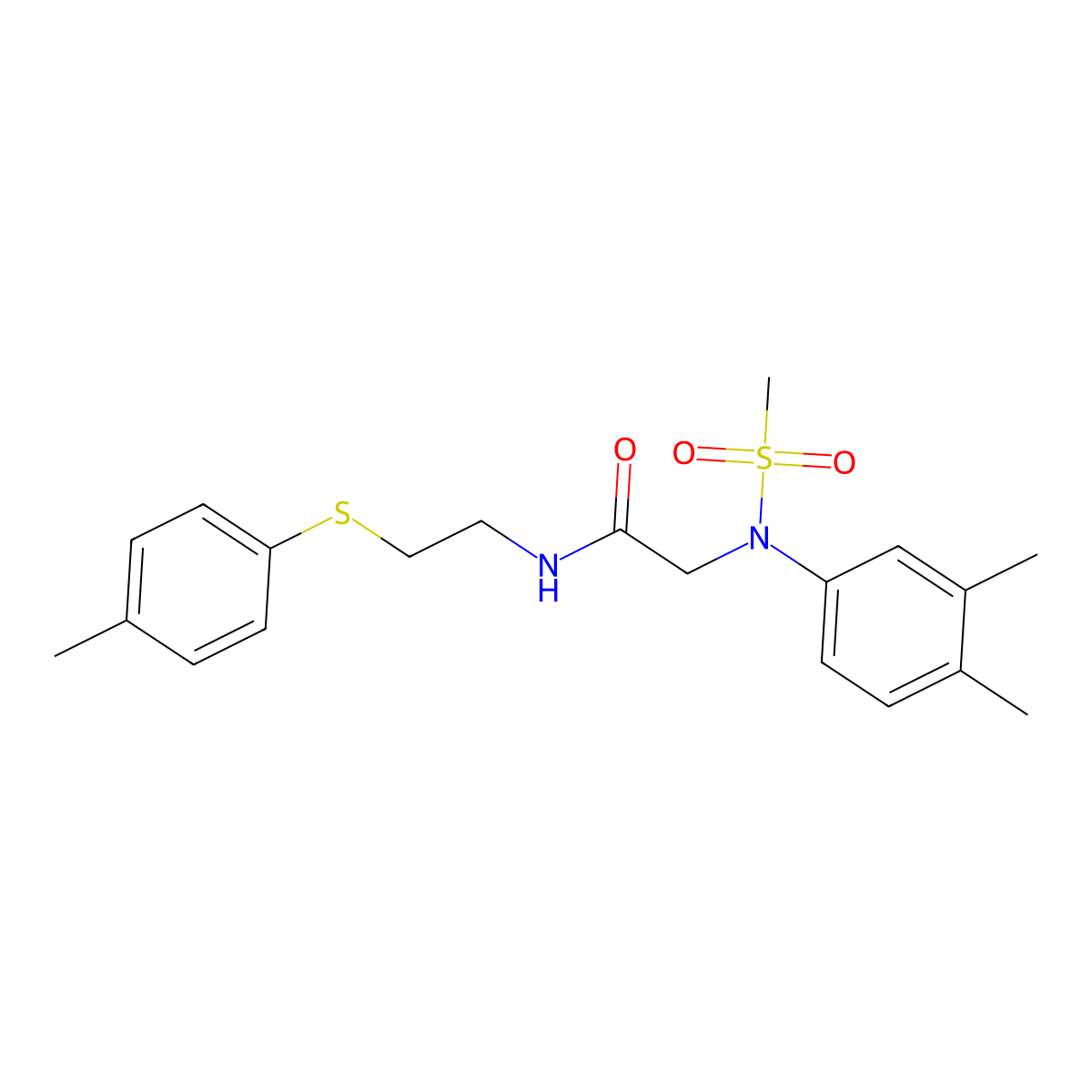 2-(3,4-dimethyl-N-methylsulfonylanilino)-N-[2-(4-methylphenyl)sulfanylethyl]acetamide molecular structure, CAS 426230-03-7