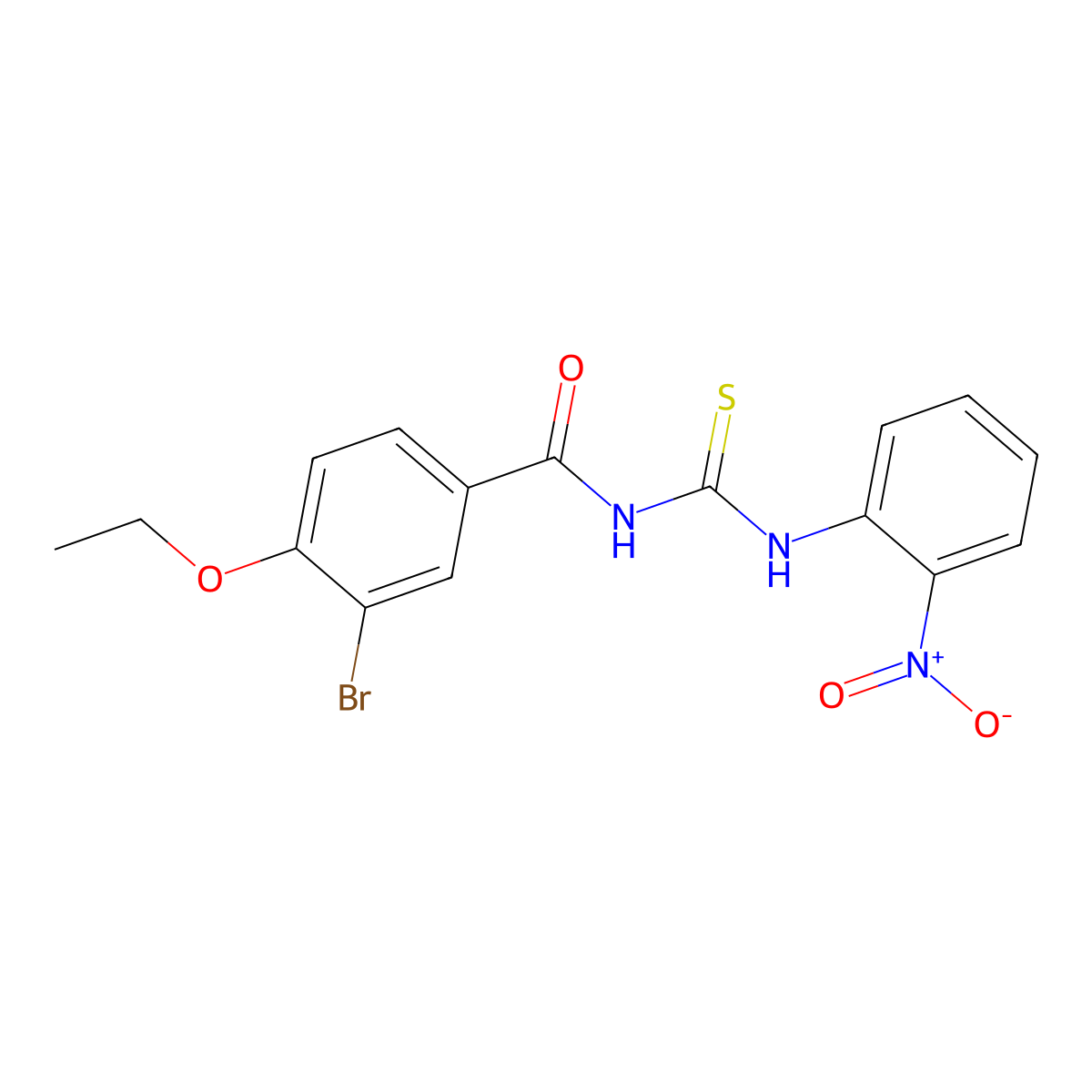 3-bromo-4-ethoxy-N-[(2-nitrophenyl)carbamothioyl]benzamide molecular structure, CAS 426230-14-0