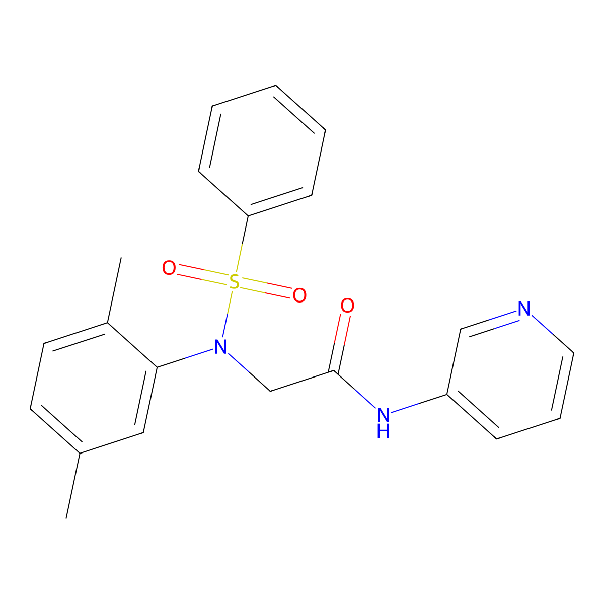 2-[N-(benzenesulfonyl)-2,5-dimethylanilino]-N-pyridin-3-ylacetamide molecular structure, CAS 426230-19-5