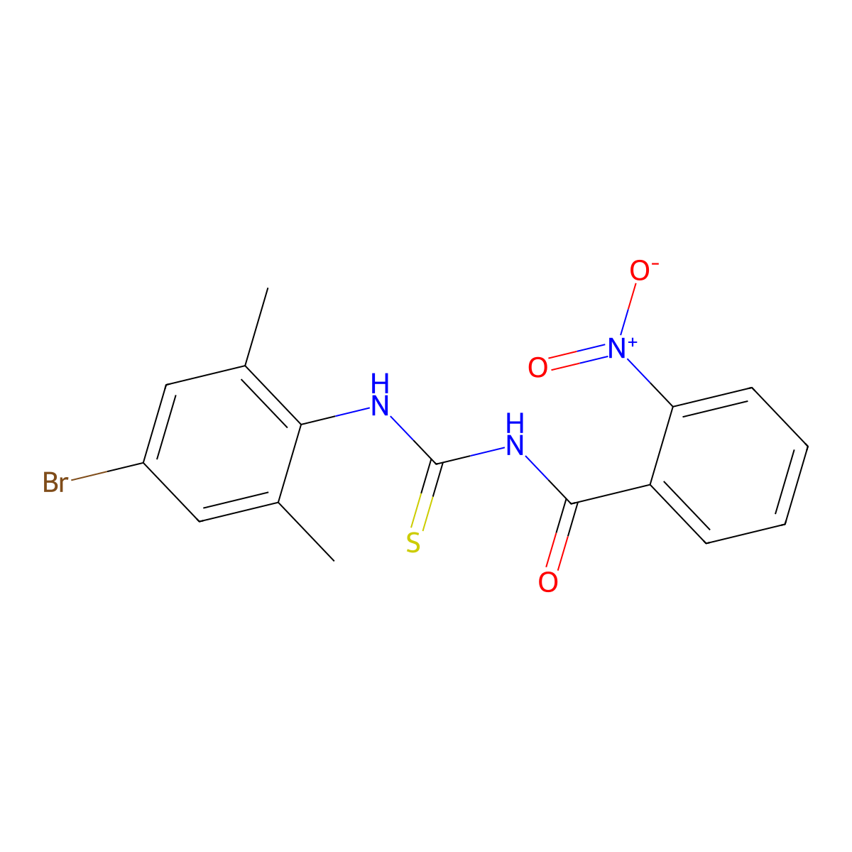 N-[(4-bromo-2,6-dimethylphenyl)carbamothioyl]-2-nitrobenzamide molecular structure, CAS 426230-32-2