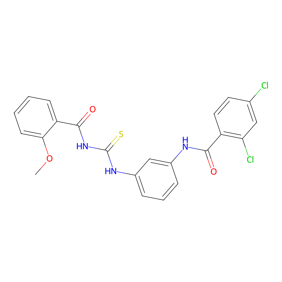 2,4-dichloro-N-[3-[(2-methoxybenzoyl)carbamothioylamino]phenyl]benzamide molecular structure, CAS 426230-46-8